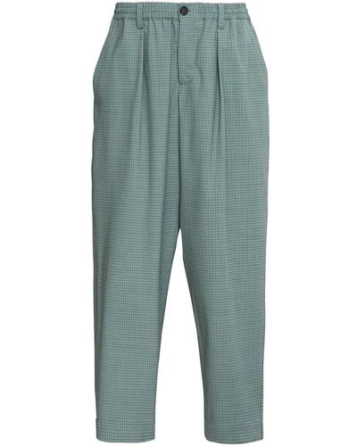 Marni Grid-pattern Mid-rise Trousers - Blue