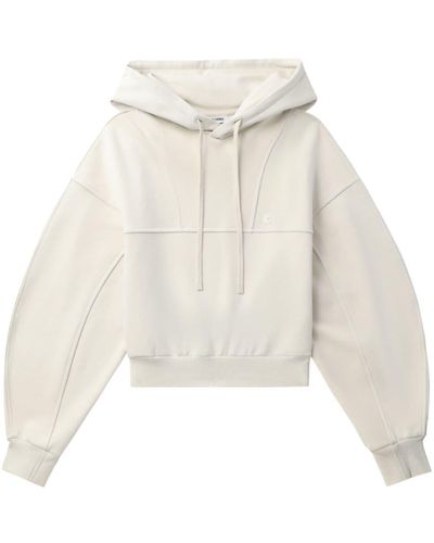 Low Classic Logo-patch Cotton Hoodie - White