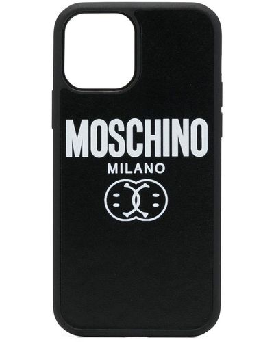 Moschino Iphone 12 Hoesje Met Logoprint - Zwart