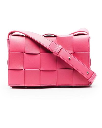 Bottega Veneta Casette Intrecciato Crossbody Bag - Pink