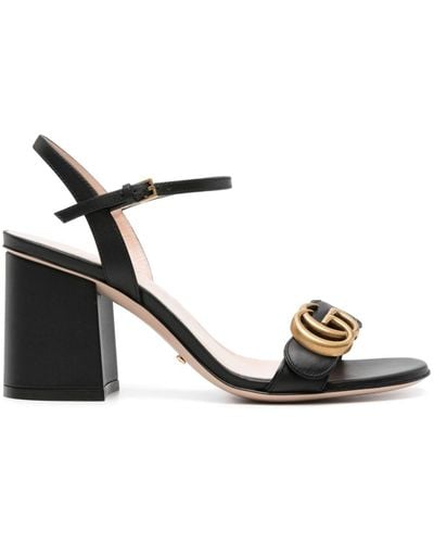 Gucci Leather Mid-heel Sandal - Zwart