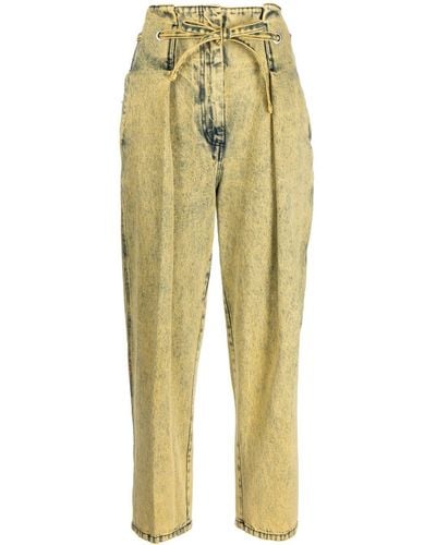 3.1 Phillip Lim Dyed Cropped Pleated Jeans - Yellow