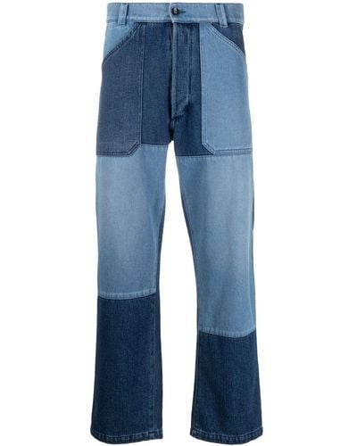 Etro Gerade Jeans im Patchwork-Look - Blau