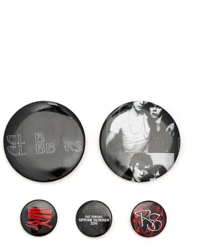 Raf Simons Logo-print Pins (pack Of Five) - ブラック