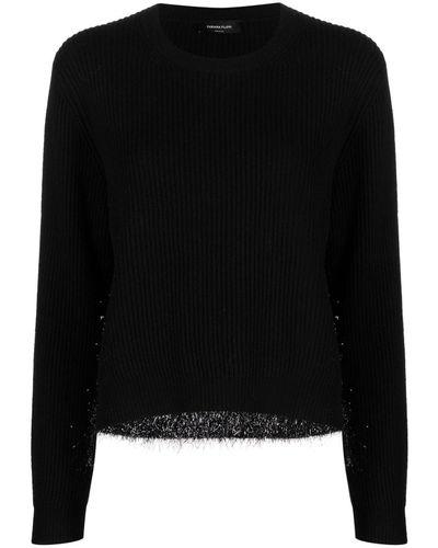Fabiana Filippi Glitter-detail Knitted Top - Black