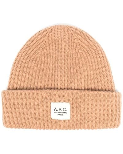 A.P.C. Ribbed-knit Beanie - Natural