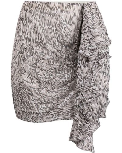 Patrizia Pepe Animal-print Mini Skirt - Grey