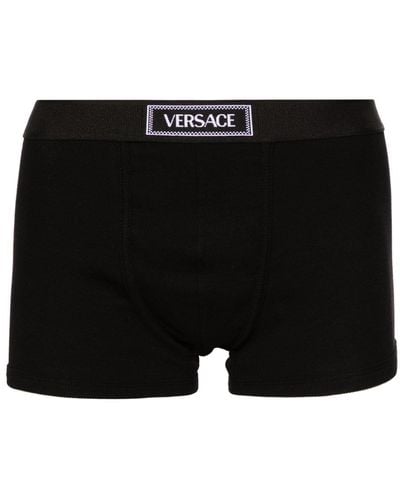 Versace Logo-waistband Boxer Briefs - Black