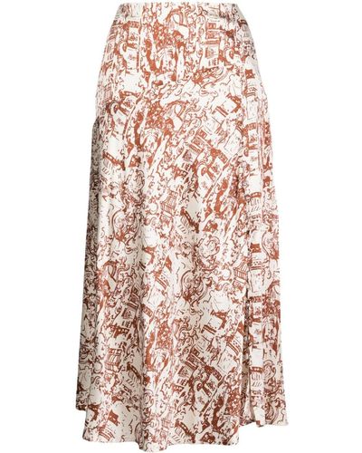 Rejina Pyo Ria Renaissance-print Midi Skirt - White