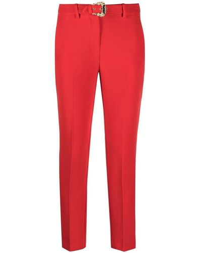 Versace Cropped-Hose mit Gürtel - Rot