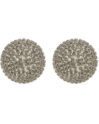 Dolce & Gabbana Crystal-embellished Clip-on Earrings - Grey