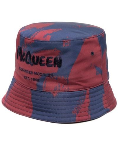 Alexander McQueen Sombrero de pescador McQueen Graffiti - Azul