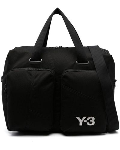 Y-3 Logo-embroidered Duffle Bag - Black