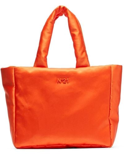 N°21 Puffy Satin Tote Bag - Orange
