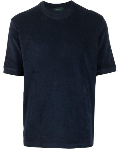 Zanone T-Shirt mit Rundhalsausschnitt - Blau