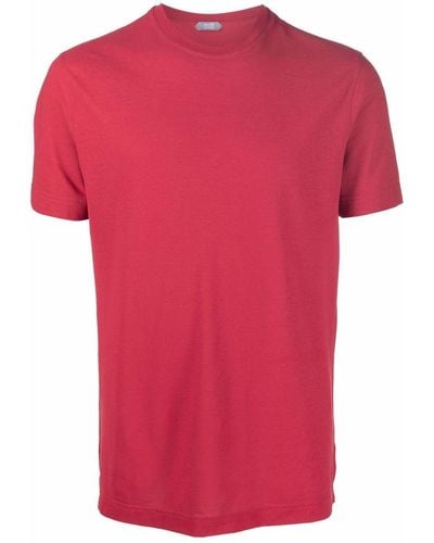 Zanone Camiseta con cuello redondo - Rojo