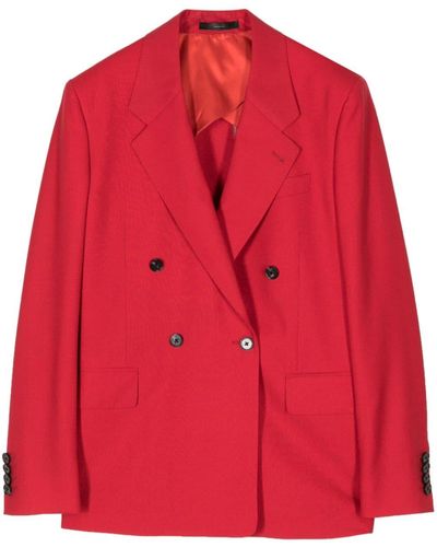 Paul Smith Double-breasted Wool Blazer - Red