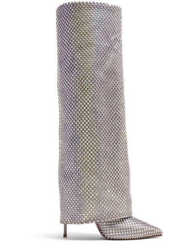 Le Silla Stivali Gilda con cristalli 120mm - Bianco