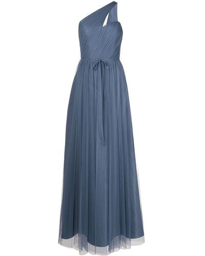 Marchesa Asymmetric One-shoulder Dress - Blue