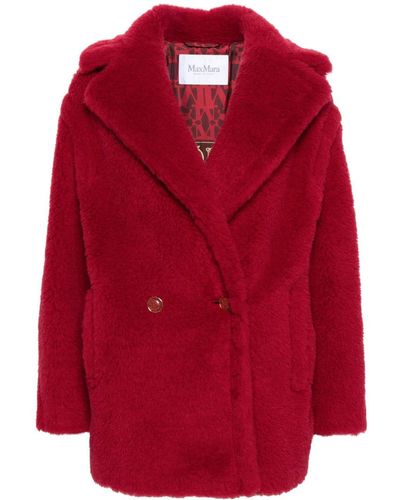 Max Mara Mantel Met Dubbele Rij Knopen - Rood