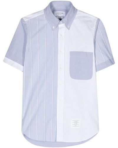 Thom Browne Colour-block Button-down Shirt - Blue
