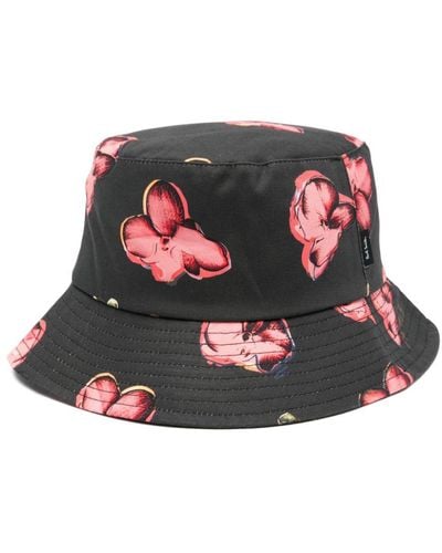 Paul Smith Sombrero de pescador con motivo floral - Rojo