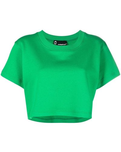 Styland Organic-cotton Cropped T-shirt - Green