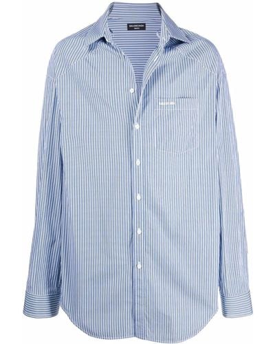 Balenciaga Long-sleeve Decollete Shirt - Blue
