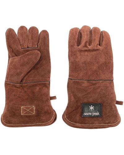 Snow Peak Leather Fire Side Gloves - Brown