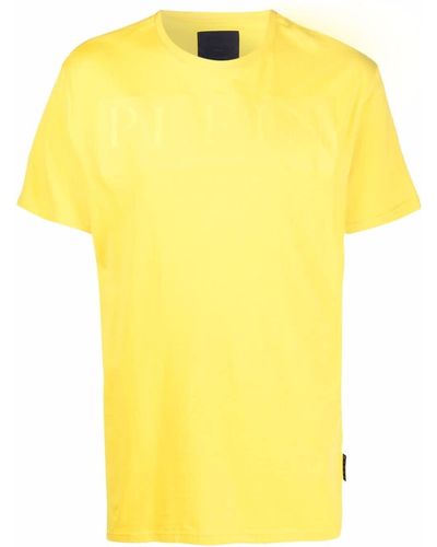 Philipp Plein Tonal Embroidered Logo T-shirt - Yellow