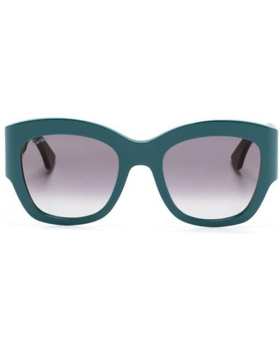 Cartier Double C Square-frame Sunglasses - Blue