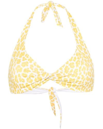 Fisico Leopard-print Bikini Top - Metallic