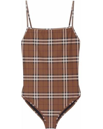 Burberry Check-print One-piece - Brown