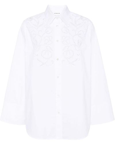 P.A.R.O.S.H. Emboidered Cotton Shirt - White
