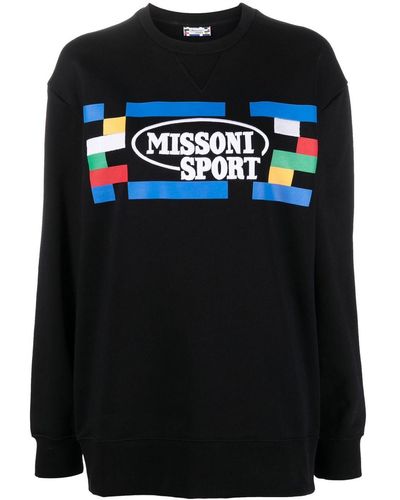 Missoni Sweatshirt mit Logo-Print - Schwarz