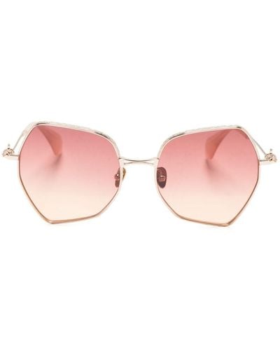 Vivienne Westwood Hardware Orb Hexagonal-frame Sunglasses - Pink