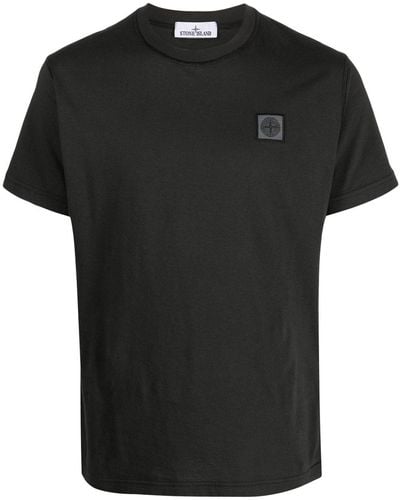 Stone Island Compass-patch Cotton T-shirt - Black