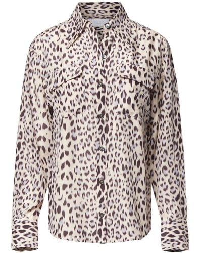 Equipment Leopard-print Long-sleeve Shirt - White