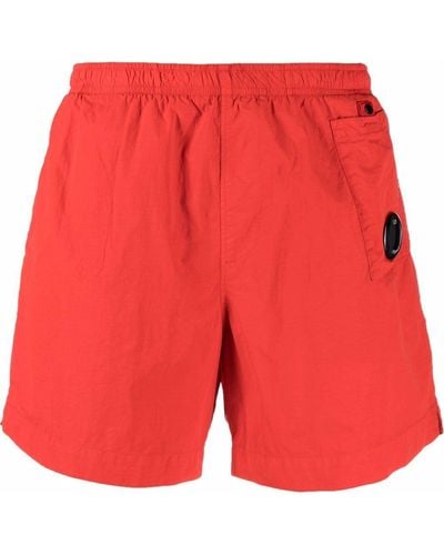 C.P. Company Elasticated Swim Shorts - Red