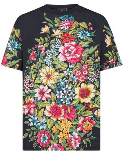 Etro T-Shirt mit Blumen-Print - Mehrfarbig