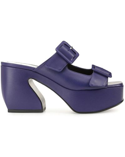 Sergio Rossi Si Rossi 45mm Leather Mules - Blue