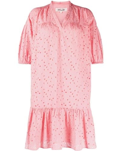 Diane von Furstenberg Agar Puff-sleeve Minidress - Pink