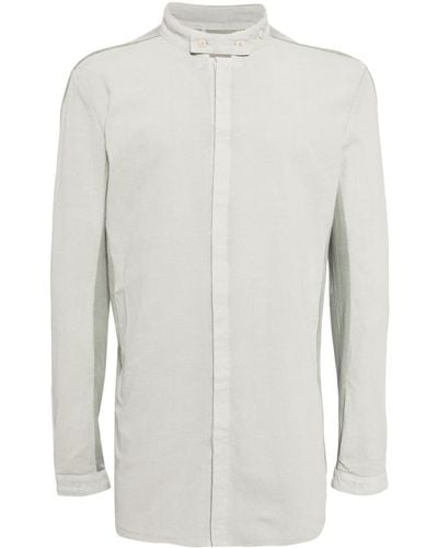 Boris Bidjan Saberi Stand-up-collar long-sleeve cotton shirt - Blanc