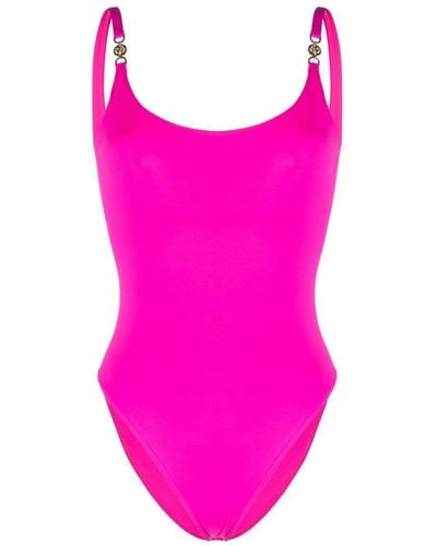 Versace Medusa-plaque Backless Swimsuit - Pink