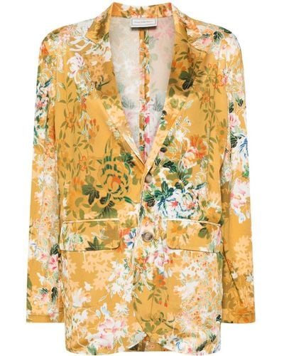 Pierre Louis Mascia Floral-print Silk Blazer - Yellow