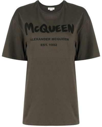 Alexander McQueen ロゴ Tシャツ - ブラウン