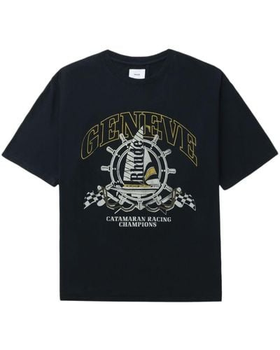 Rhude Geneve Catamaran Cotton T-shirt - Black