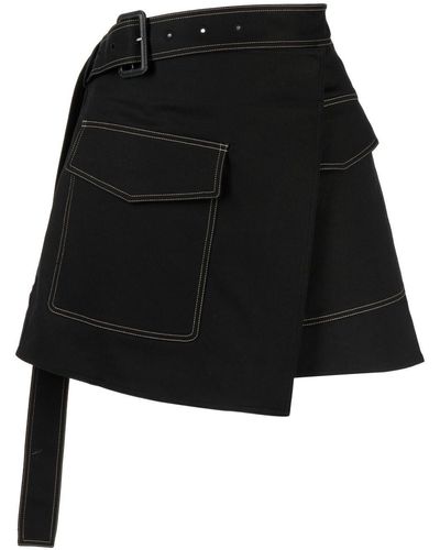 Helmut Lang Minifalda con diseño cruzado - Negro