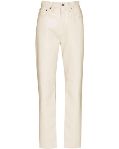 Agolde '90s Pinch Waist Leather Trousers - Natural