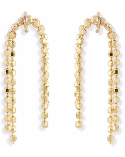 POPPY FINCH 14kt Yellow Gold Petite Shimmer Beaded Earrings - Metallic
